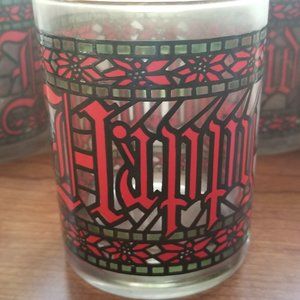 Vintage Houze "HAPPY HOLIDAYS" Stained Glass Drink